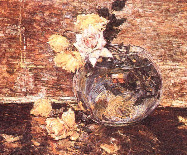 Childe Hassam Vase of Roses Norge oil painting art
